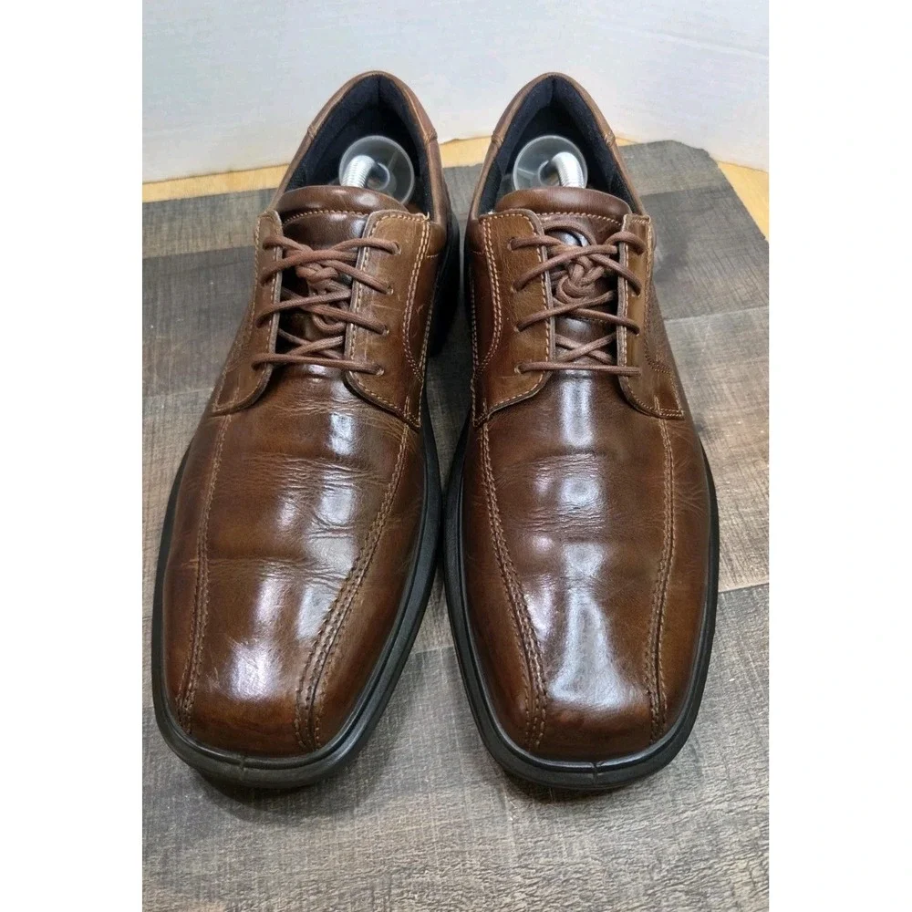 ECCO Mens Helsinki Bicycle Toe Tie Cocoa Brown Leather Oxfords Eur 43 US 9--10.5